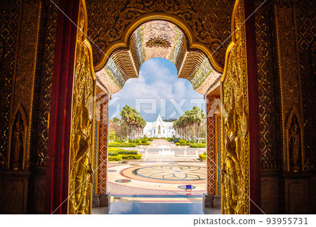 Wat Chantaram and Wat Tha Sung temple, Crystal Sanctuary 100 m long, in Uthai Thani, Thailand 93955731