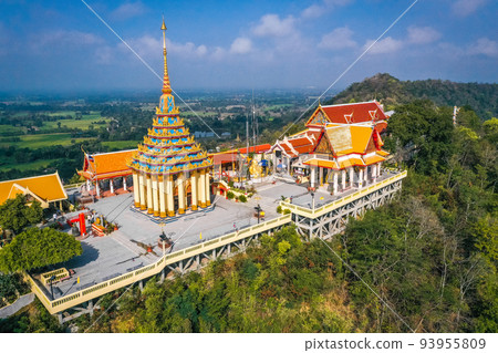 Aerial view of Wat Sangkat Rattana Khiri temple in Uthai Thani, Thailand Aerial view of Wat Sangkat Rattana Khiri temple in Uthai Thani, Thailand 93955809