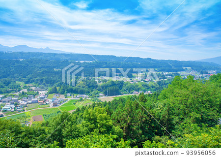 Japan Romantic Road View of Mt. Akagi from the observation spot Early summer season Japan Romantic Road View of Mt. Akagi from the observation spot Early summer season 93956056