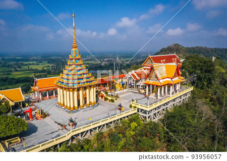 Aerial view of Wat Sangkat Rattana Khiri temple in Uthai Thani, Thailand Aerial view of Wat Sangkat Rattana Khiri temple in Uthai Thani, Thailand 93956057