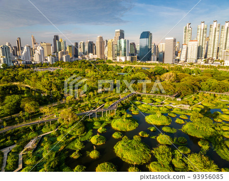 Benjakitti Park or Benchakitti forest park new design walkway in central Bangkok, Thailand Benjakitti Park or Benchakitti forest park new design walkway in central Bangkok, Thailand 93956085
