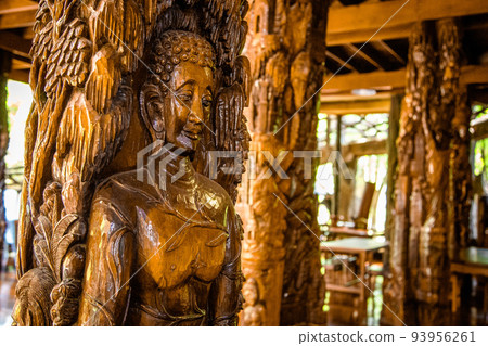 Wat Sangkhathan temple on water in Nonthaburi, Thailand Wat Sangkhathan temple on water in Nonthaburi, Thailand 93956261