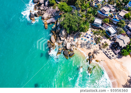 Aerial view of Thong Nai Pan Beach in Koh Phangan, Thailand Aerial view of Thong Nai Pan Beach in Koh Phangan, Thailand 93956360
