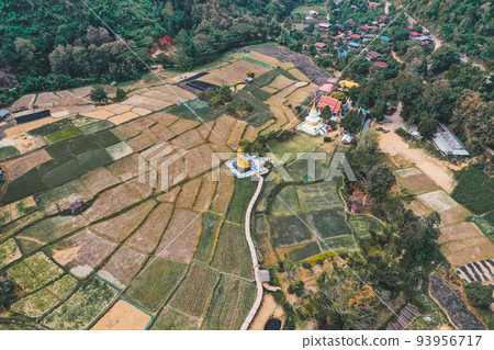 Aerial view of Wat Na Khuha Temple in Phrae Thailand Aerial view of Wat Na Khuha Temple in Phrae Thailand 93956717