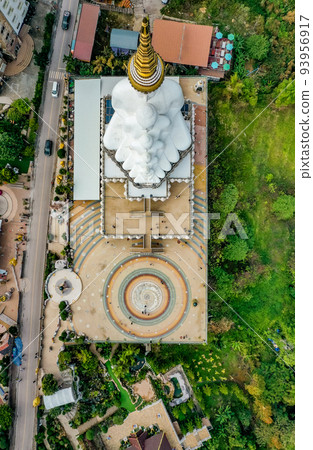 Aerial view of Wat Phrathat Pha Sorn Kaew, white buddha temple in Phetchabun, Thailand 93956917