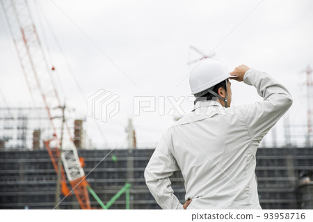 日本工作場景，現場監督，後像，施工管理 93958716