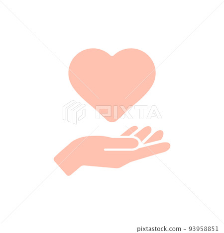 Hand of a person holding a heart - image material for love, love, and mental health 93958851