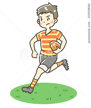 Rugby player illustration 93959680
