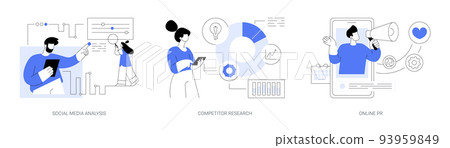 Digital marketing agency services abstract concept vector illustrations. 93959849