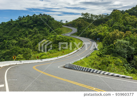 New Unseen Curved road number 3 on Route Number 1081 Santisuk - Bo Kluea District, Nan province, Thailand. New Unseen Curved road number 3 on Route Number 1081 Santisuk - Bo Kluea District, Nan province, Thailand. 93960377