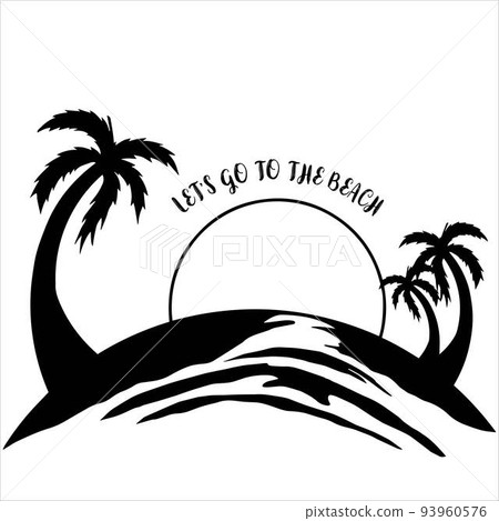 Silhouette of Logo Beach Illustrations  93960576
