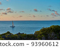 Yacht and sea seen from the coast 93960612