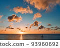 beautiful sunset and sea, yacht 93960692