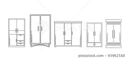 Collection of Cupboard Hand-drawn  93962588
