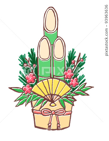 kadomatsu hand drawn illustration 93963636