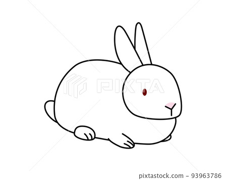 一隻白兔從前面對角坐著 93963786