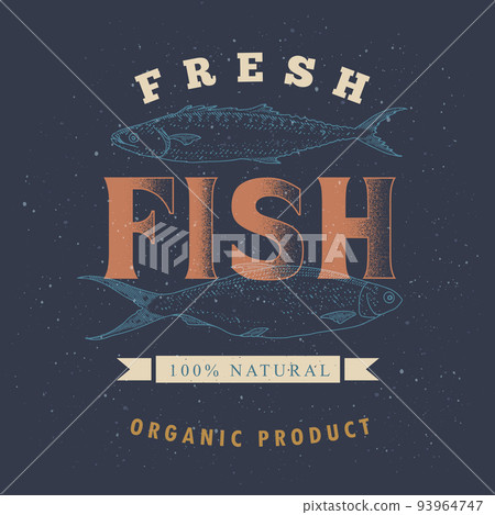 Fish, seafood label Fish, seafood label 93964747