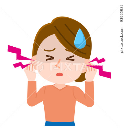 一名患有耳鳴的婦女的插圖 93965982