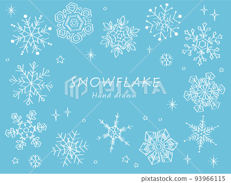 Snowflake hand drawn _ set 93966115