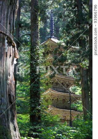 Mt. Haguro cedar and national treasure five-storied pagoda 93966796