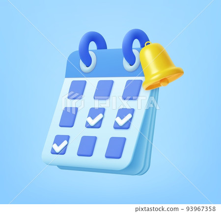 3D Calendar with check mark 93967358