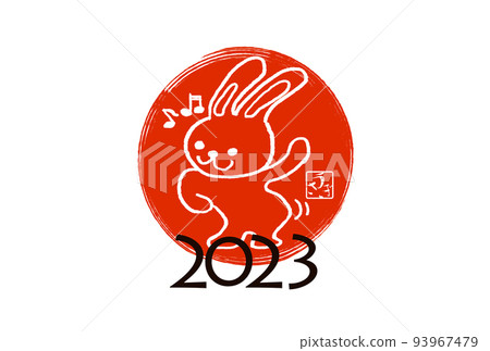cute rabbit new year's card cute rabbit new year's card 93967479