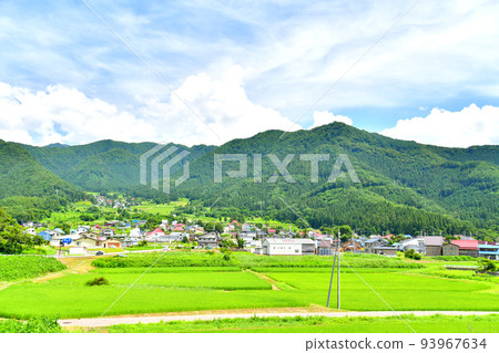 Mizuho, Iiyama City Looking towards Fukushima Nitta (Terraced rice fields) (Iiyama City, Nagano Prefecture) [August 2022] 93967634
