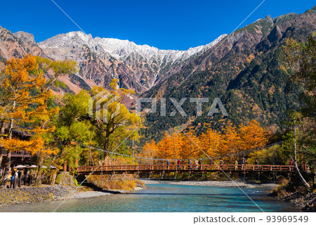 Kappa Bridge and Hotaka Mountain Range that symbolize the scenic ground highlands of Nagano Prefecture Kappa Bridge and Hotaka Mountain Range that symbolize the scenic ground highlands of Nagano Prefecture 93969549