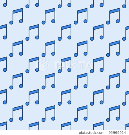 Vector Seamless Pattern made with Blue Musical Note sign 93969914