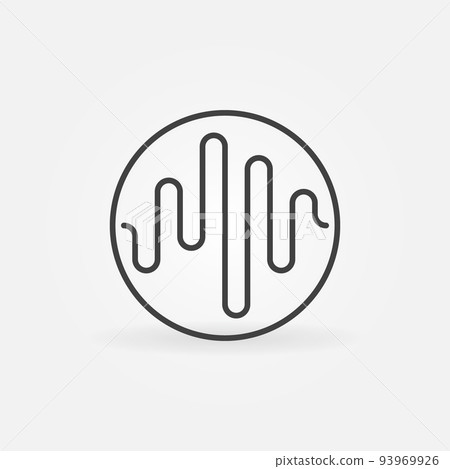 Music Sound Wave in Circle linear vector concept icon 93969926