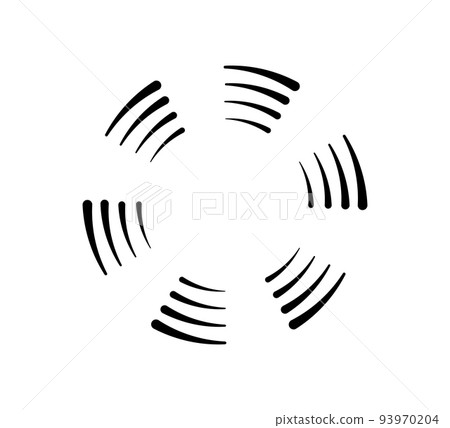 Circle speed lines for emblem, design and comic book. Abstract round geometric shape. Manga graphic speed striped texture. Circular motion lines. Vector illustration isolated on white background Circle speed lines for emblem, design and comic book. Abstract round geometric shape. Manga graphic speed striped texture. Circular motion lines. Vector illustration isolated on white background 93970204