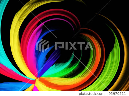 抽象的彩虹和黑色背景 93970211