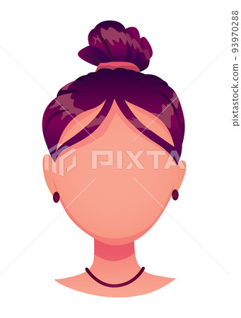 Face construction element, avatar creation, head template. Vector cartoon head. Head part for face generator isolated on white background 93970288