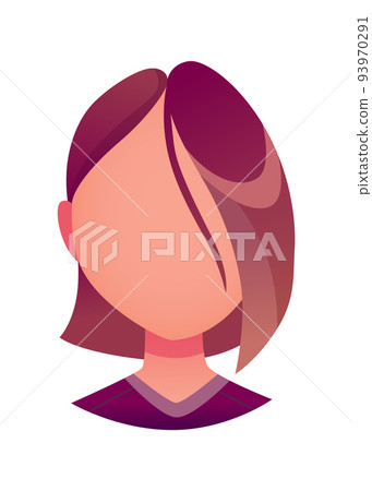 Face construction element, avatar creation, head template. Vector cartoon head. Head part for face generator isolated on white background Face construction element, avatar creation, head template. Vector cartoon head. Head part for face generator isolated on white background 93970291