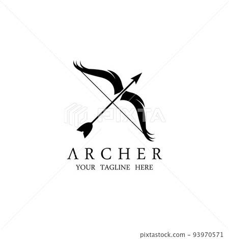 Athena Minerva Silhouette with , Royal archer Logo Design Athena Minerva Silhouette with , Royal archer Logo Design 93970571