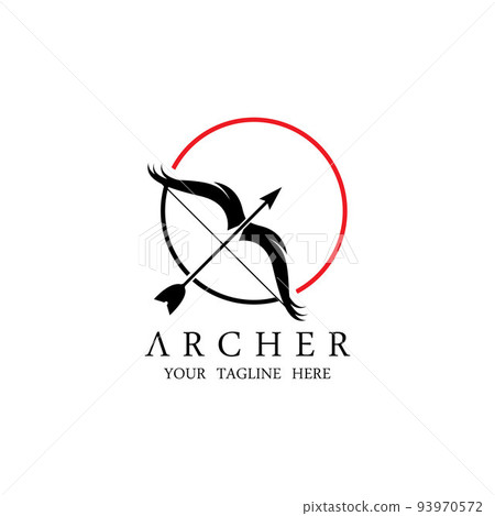 Athena Minerva Silhouette with , Royal archer Logo Design Athena Minerva Silhouette with , Royal archer Logo Design 93970572