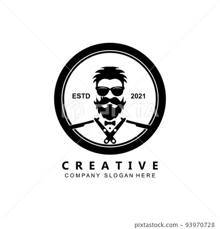 Barber tool scissors logo icon background symbol 93970728