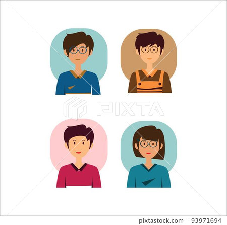 Collection of Flat Character Background Vector  93971694