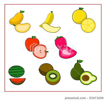 Collection of Slice Fruit Vector  93971699