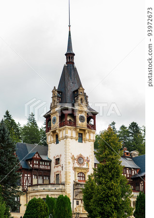 View of The Peles Castle in Romania 93972673