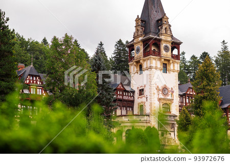 View of The Peles Castle in Romania 93972676