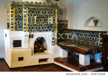 Traditional room inside the Bran Castle, Romania 93972884