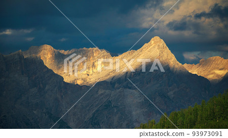 Dolomite Alps at sunset in Italy Dolomite Alps at sunset in Italy 93973091