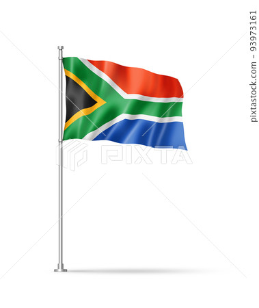 South African flag isolated on white 93973161