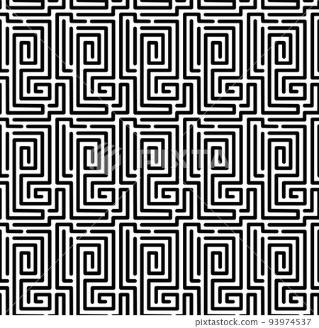 Stock simple linear pattern of black lines and angles. Seamless vector geometric texture. Stock simple linear pattern of black lines and angles. Seamless vector geometric texture. 93974537