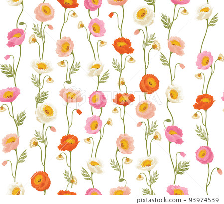 Vector illustration of seamless Puppy flowers pattern for Wedding, anniversary, birthday and party. Design for invitation card, picture frame, poster, scrapbook  93974539