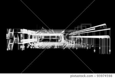 Industrial equipment. X-Ray render 93974598