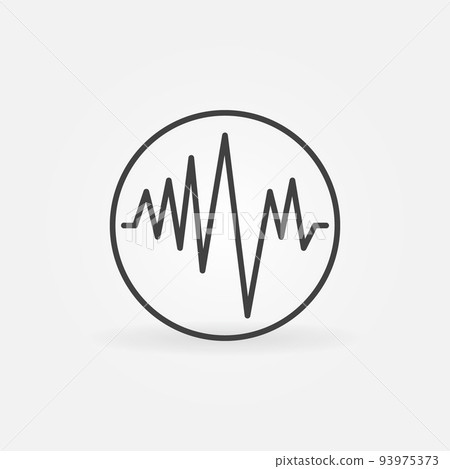 Sound Wave in Circle outline vector concept icon Sound Wave in Circle outline vector concept icon 93975373