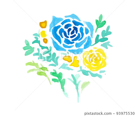 Watercolor. A vector illustration of a blue rose drawn with a watercolor touch. Real touch illustration. elegant rose illustration Watercolor. A vector illustration of a blue rose drawn with a watercolor touch. Real touch illustration. elegant rose illustration 93975530