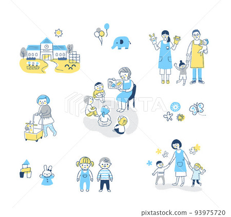 各種幼兒園場景設置 93975720